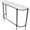 3UUYH_2 Made in India Marble Top Curved Console Table with Iron Legs - 38x9.75x28”