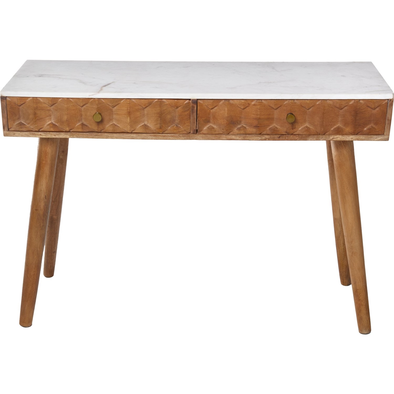 Made in India Marble Top Two-Drawer Console Table - 42x14x30” - Save 28%