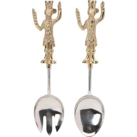 Made in India Nutcracker Salad Servers - 2-Piece, 12” in Multi