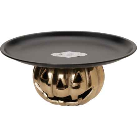 Made in India Pumpkin Jack-O-Lantern Cheese Plate - 11.5” in Black