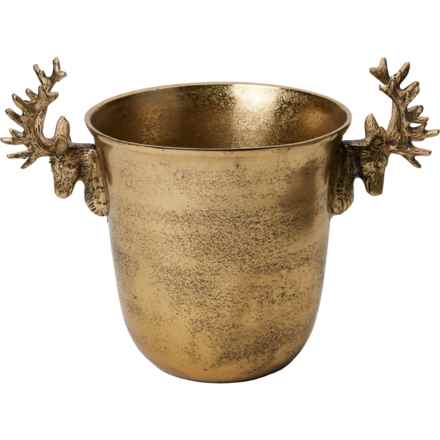 Made in India Reindeer Bar Bucket - 11x16x10” in Gold - Closeouts