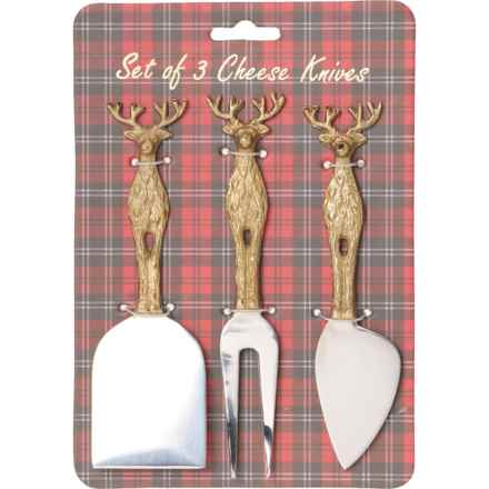 Made in India Reindeer Champ Cheese Knives - Set of 3 in Multi