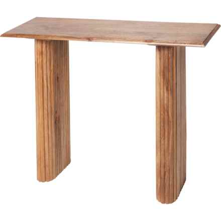 Made in India Ribbed Leg Wood Console Table- 41x14x30” in Natural