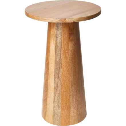 Made in India Small Natural Pedestal Table - 12x20” in Natural