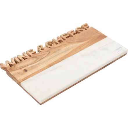 Made in India Wine and Cheese Cutting Board - 19x10” in White/Natural - Closeouts