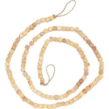 Made in India Wood Bead Garland - 6’ in Natural