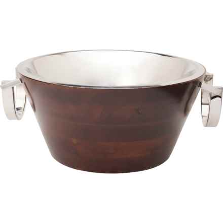 Made in India Wood Grain Beverage Chill Tub - 3 qt. in Silver/Brown