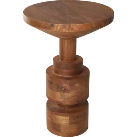 Made in India Wooden Side Table - 15x15x22” in Natural