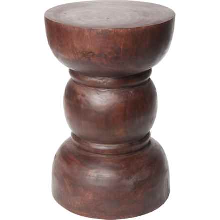 Made In Indonesia Wooden Side Table - 12x12x18” in Stain Brown