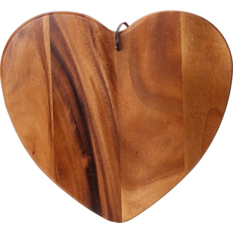 Made In Thailand Acacia Wood Heart-Shaped Cutting Board - 13.5x12” in Natural