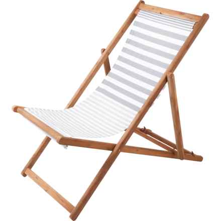 Made in Vietnam Stripe Sling Chair in White/Grey