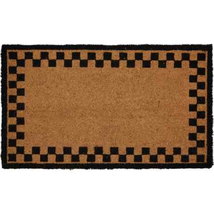 Madison Home Check Border Coir Nonslip Doormat - 20x34” in Natural