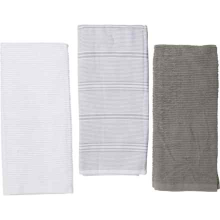Madison Studio Dual-Purpose Kitchen Towels - 3-Pack, 18x28” in Grey