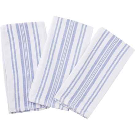 Madison Studio Dual Purpose Woven Striped Kitchen Towel Set - 3-Pack, 18x28” in Dk Blue