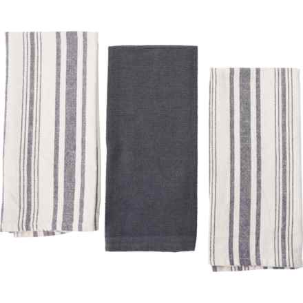 Madison Studio Enzyme-Washed Kitchen Towels - 3-Pack, 18x28” in Charcoal
