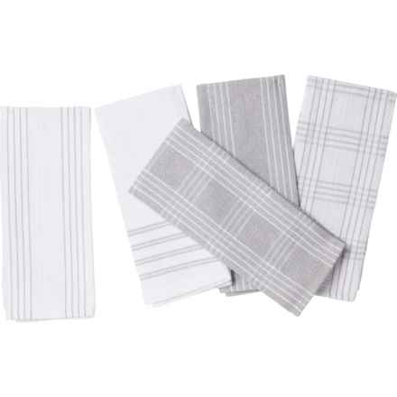 Madison Studio Recycled Waffle Knit Kitchen Towel Set - 5-Pack, 16x27” in Silver
