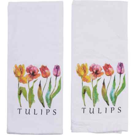 Madison Studio Tulips Watercolor Kitchen Towels - 2-Pack, 18x28” in Multi