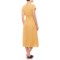 541HC_2 Magari Made in Italy Yellow V-Neck Midi Dress - Linen, Short Sleeve (For Women)