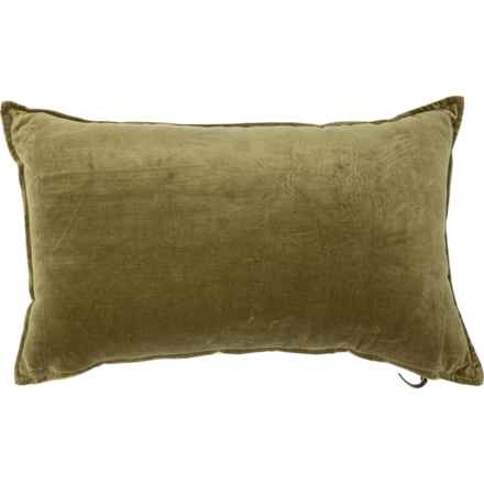 Magaschoni Cotton Velvet Throw Pillow - 14x24” in Olive