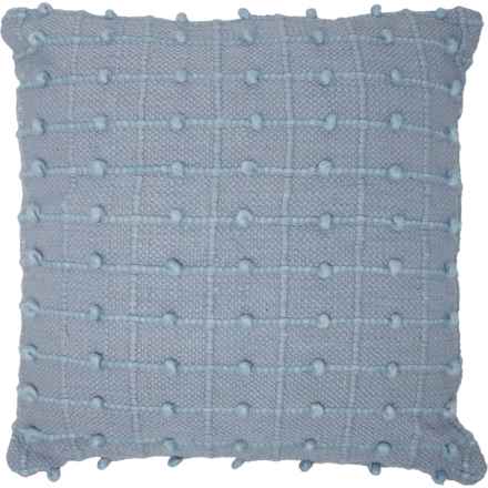 Magaschoni Wool Nubby Throw Pillow - 22x22” in Dusty Blue