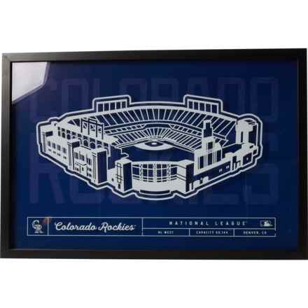 Major League Baseball 24x16” Colorado Rockies Stadium Glass Frame in Wood