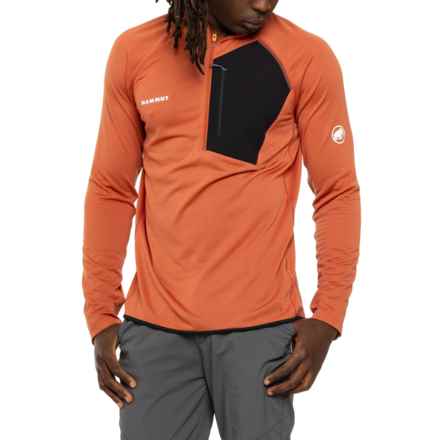 Mammut Aenergy Light ML Shirt - Zip Neck, Long Sleeve in Brick/Black