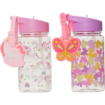 Manna Kids Unicorn and Butterfly Buddy Water Bottles - 2-Pack (For Girls) in Multi