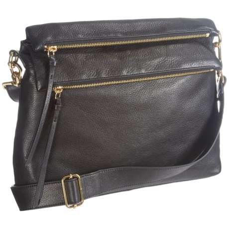 margot black leather crossbody purse