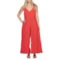 Marine Layer Americana Cari Wide-Leg V-Neck Jumpsuit - Sleeveless in Hibiscus