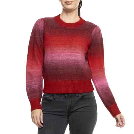 Marine Layer Ayla Puffed Sleeve Sweater - Crew Neck in Warm Ombre