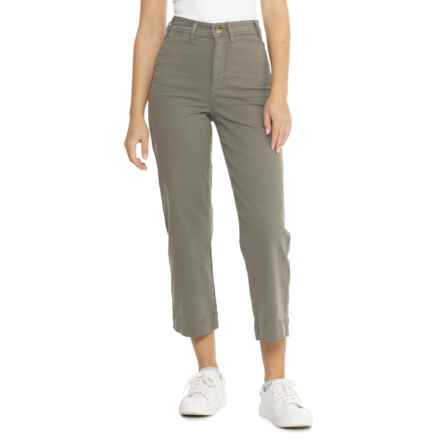 Marine Layer Bridget Wide Leg Crop Pants in Dusty Olive