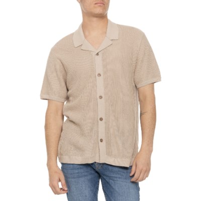 Marine Layer Sweater-Knit Resort Shirt - Short Sleeve - Save 69%