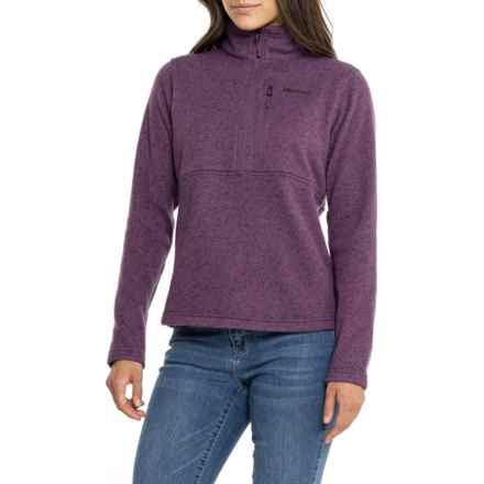 Marmot Drop Line Fleece Jacket - Zip Neck in Purple Fig