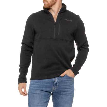 Marmot Drop Line Sweater - Zip Neck in Black/Black