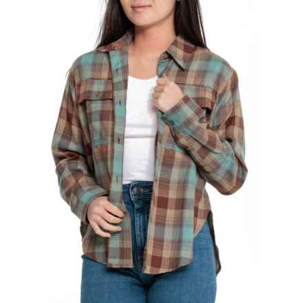 Marmot Fairfax Boyfriend Flannel Shirt - Long Sleeve in Blue Agave