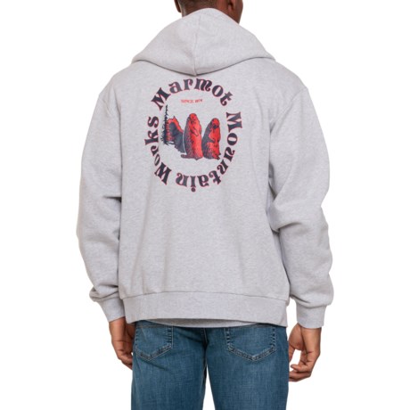 Marmot Mountain Works Heavyweight Full-Zip Hoodie in Light Grey Heather