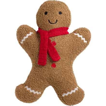 Martha Stewart Boucle Gingerbread Man Shaped Oversized Throw Pillow - 26x19” in Brown