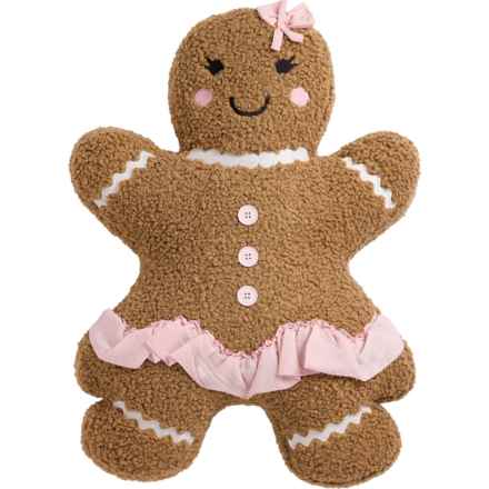 Martha Stewart Boucle Gingerbread Woman Shaped Oversized Throw Pillow - 26x19” in Brown