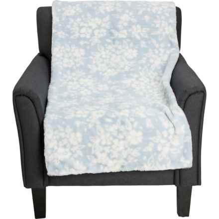 Martha Stewart Romero Koda Faux-Fur Throw Blanket - 50x70” in Blue - Closeouts