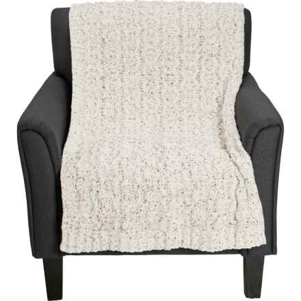 Martha Stewart Speckled Cable-Knit Throw Blanket - 50x70” in Ivory