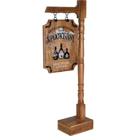 Martha Stewart Spookeasy Wooden Sign Post - 60.5” in Multi