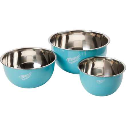 Mason Craft & More Stainless Steel Nesting Mixing Bowl Set - 3-Piece in Aqua