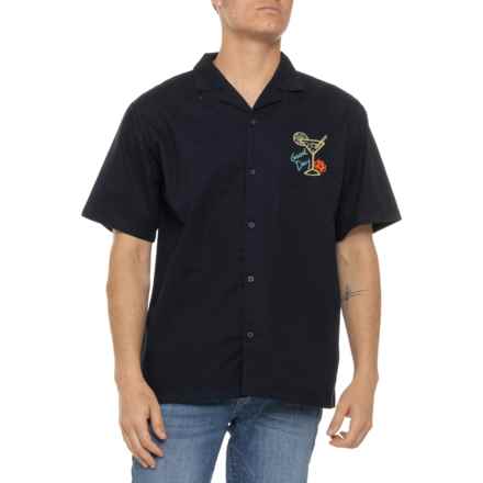 Matix Lightweight Twill Embroidered Martini Shirt - Short Sleeve in Dk. Navy