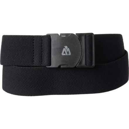 Matix Stretch-Knit Belt in Black Herringbone