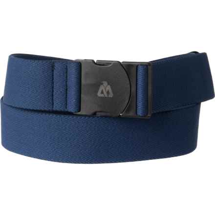 Matix Stretch-Knit Belt in Navy Herringbone