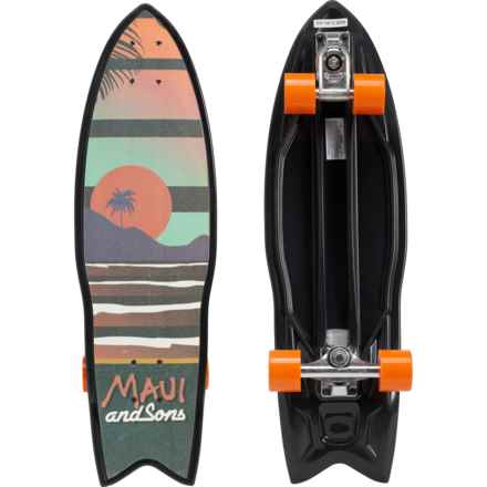 Maui & Sons Best View Caster Carving Cruiser Skateboard - 27” (For Boys and Girls) in Multi