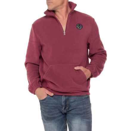 Maui & Sons Layover Microfleece Shirt - Zip Neck, Long Sleeve in Rose