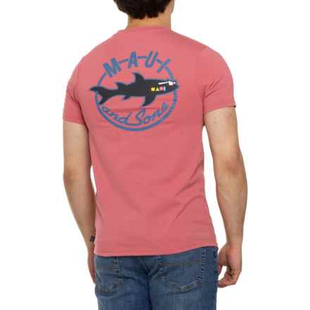 Maui & Sons Shark Nation T-Shirt - Short Sleeve in Deep Coral