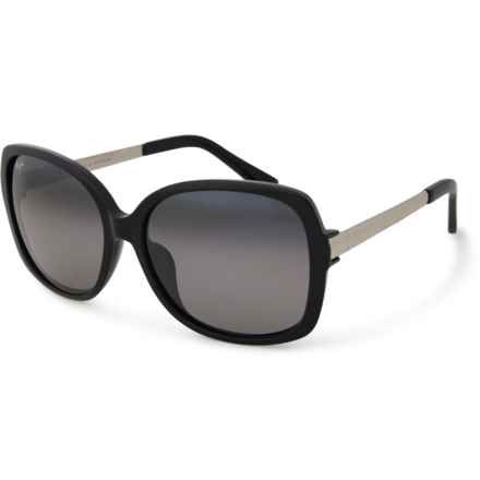 MAUI JIM Made in Italy Melika Sunglasses - Polarized in Black/Silver/Grey