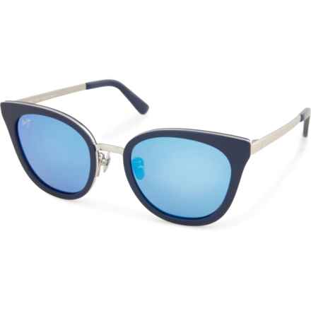 MAUI JIM Made in Italy Wood Rose Sunglasses - Polarized Mirror Lenses (For Women) in Blue/Silver Blue